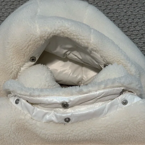 Save the Duck White Fleece Puffer Coat - Picture 11 of 13